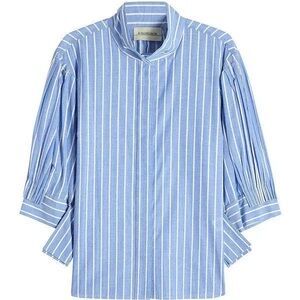 By Malene Birger Hyper Blue Brigonia Striped Top Sz Large